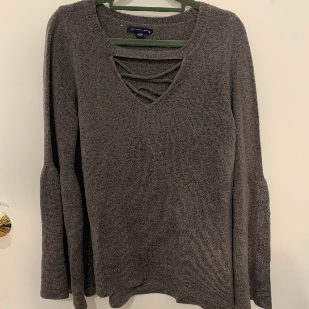 American Eagle  CrissCross Neck Sweater